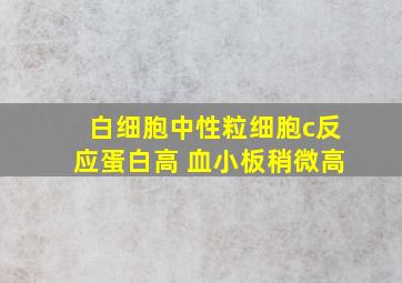 白细胞中性粒细胞c反应蛋白高 血小板稍微高